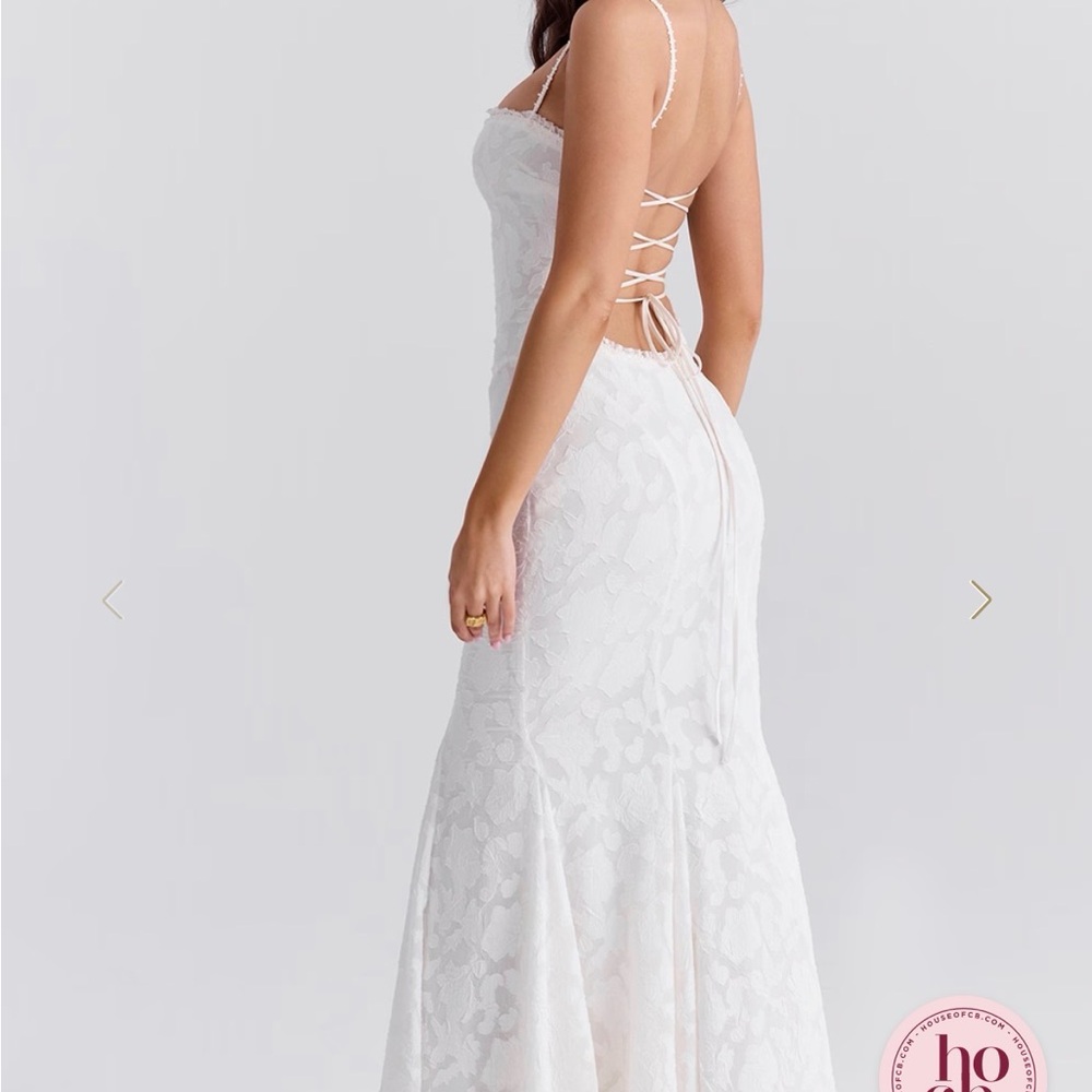 House of CB Joan Dress - Ivory Lace Ip Back Maxi Dress - Picture 2 of 6